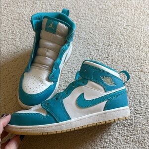 Kids Nike Air Jordan Teal and White Sneakers